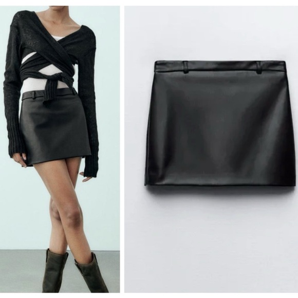 4 for $20 🔥 ZARA mini faux leather skirt - Picture 1 of 5